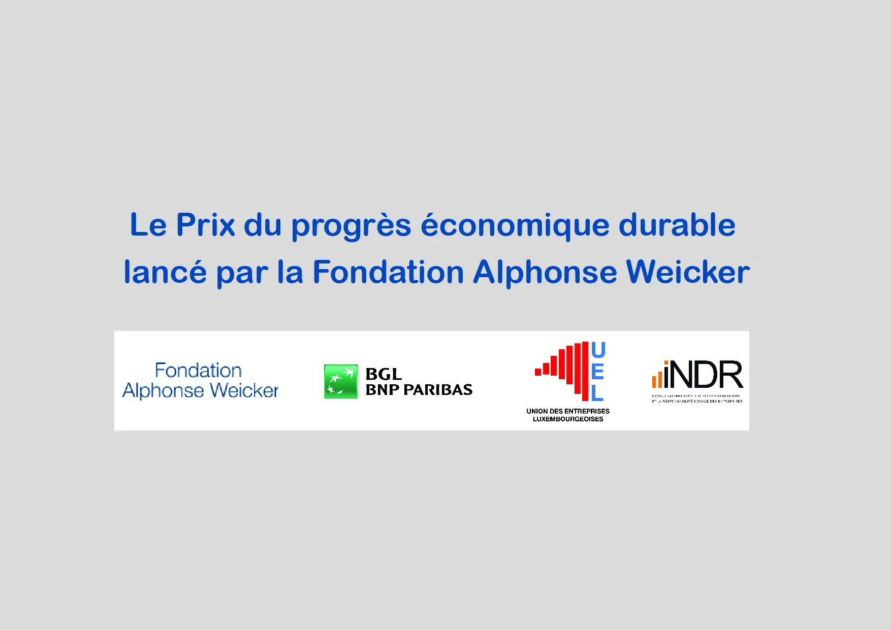 La Fondation Alphonse Weicker lance le Prix du progrès économique durable