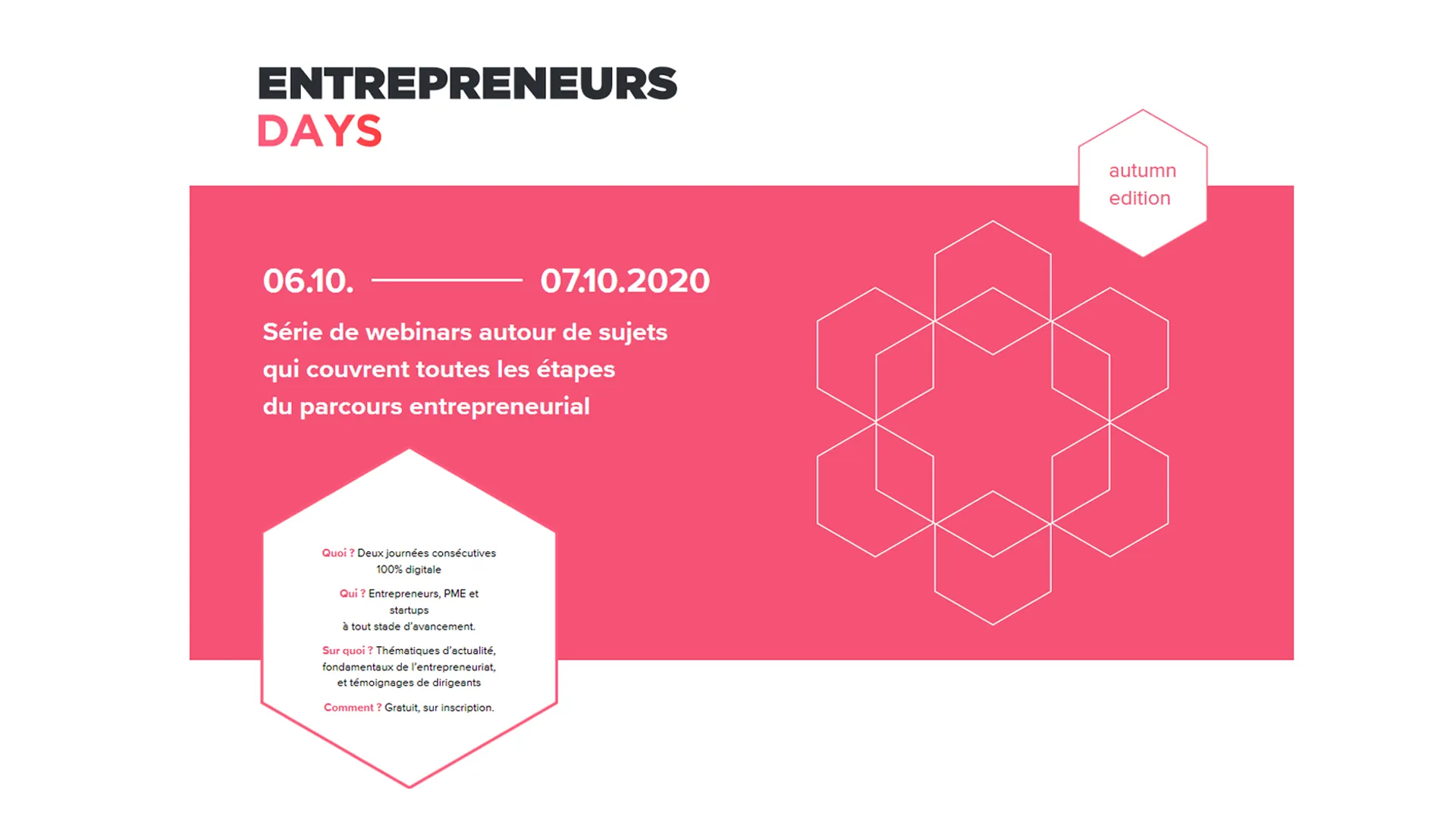 Webinars dans le cadre des Entrepreneurs’ Days