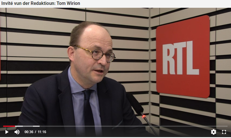 Tom Wirion, invité de la rédaction, mardi 24 mars, RTL Radio Lëtzebuerg