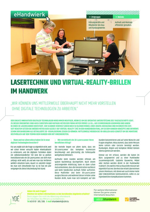 Lasertechnik und Virtual-Reality-Brillen im Handwerk