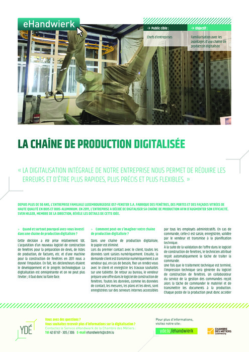 La chaîne de production digitalisée