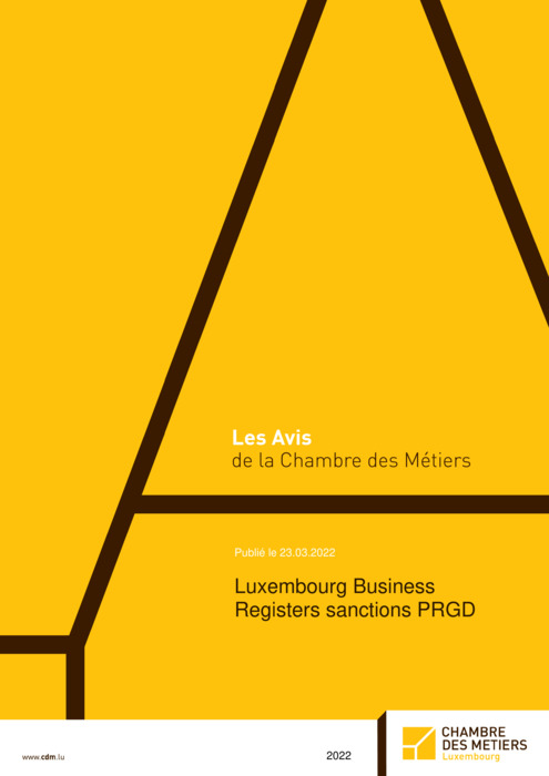 Luxembourg Business Registers sanctions PRGD